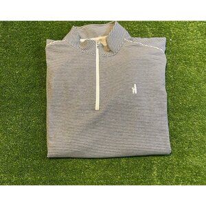 Johnnie O 1/4 zip mens XL gray white moisture wicking lightweight MIchelob 11